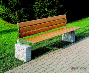 Preview: SITZBANK THETIS Edelstahl, Holz, Zeitlos / Bequem